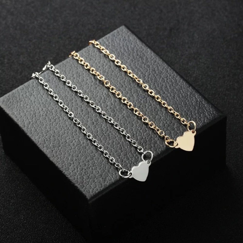 Love Heart Stainless Steel Bracelets silver gold - Picture 2 of 4